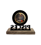 Pisces Sun Sign Black Table Clock