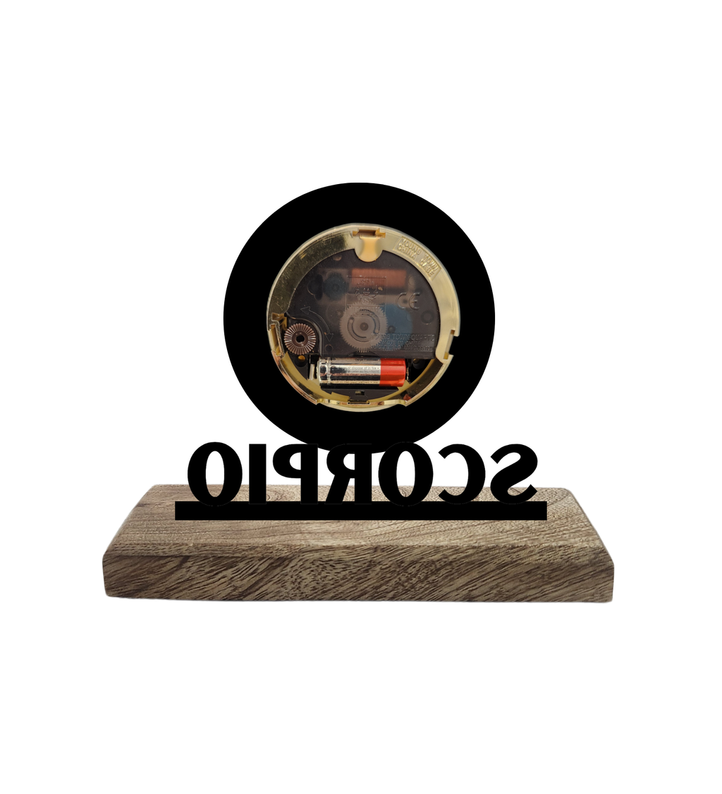 Scorpio Sun Sign Black Table Clock