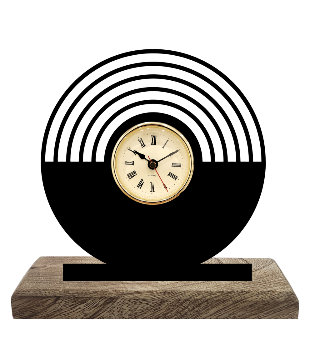 Bauhaus Spiral Black Table Clock