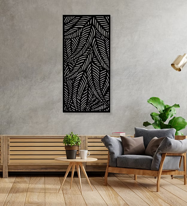 Rectangular Creative Leaves Pattern Panel