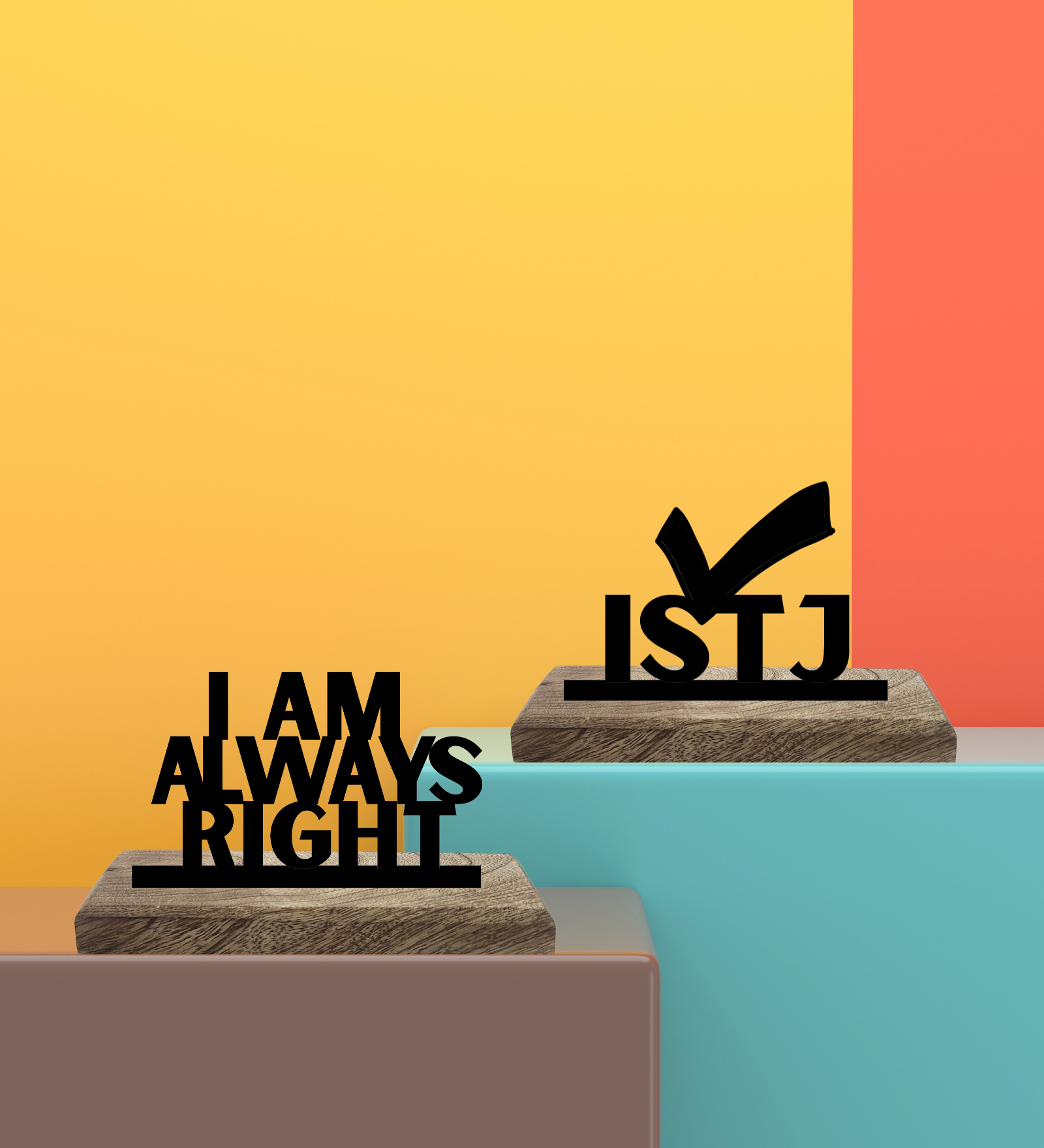 ISTJ Myers Briggs Set of 2 Table Décor