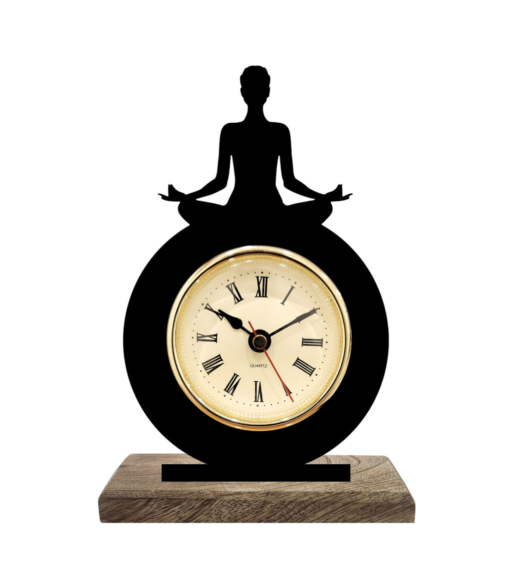 Meditation Black Table Clock