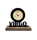 Virgo Sun Sign Black Table Clock