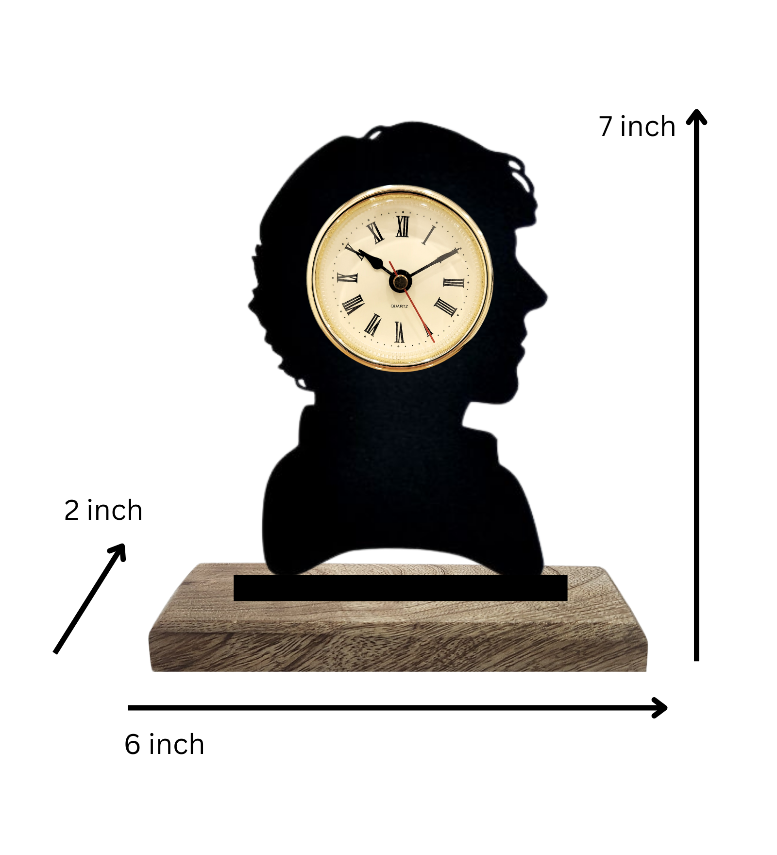 Sherlock Black Table Clock