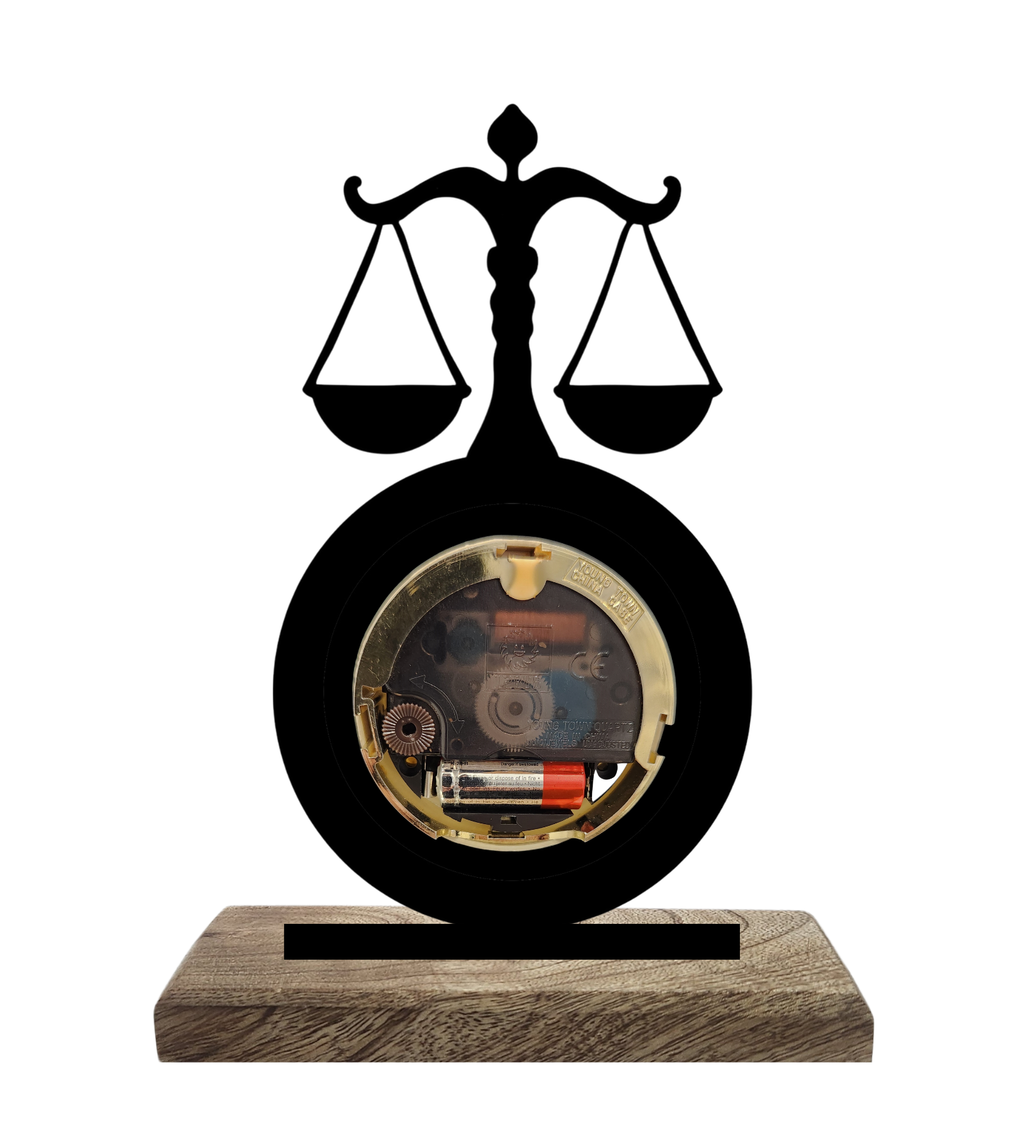 Law and Order Black Table Clock