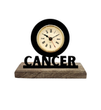 Cancer Sun Sign Black Table Clock