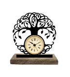 Tree of Life Black Table Clock