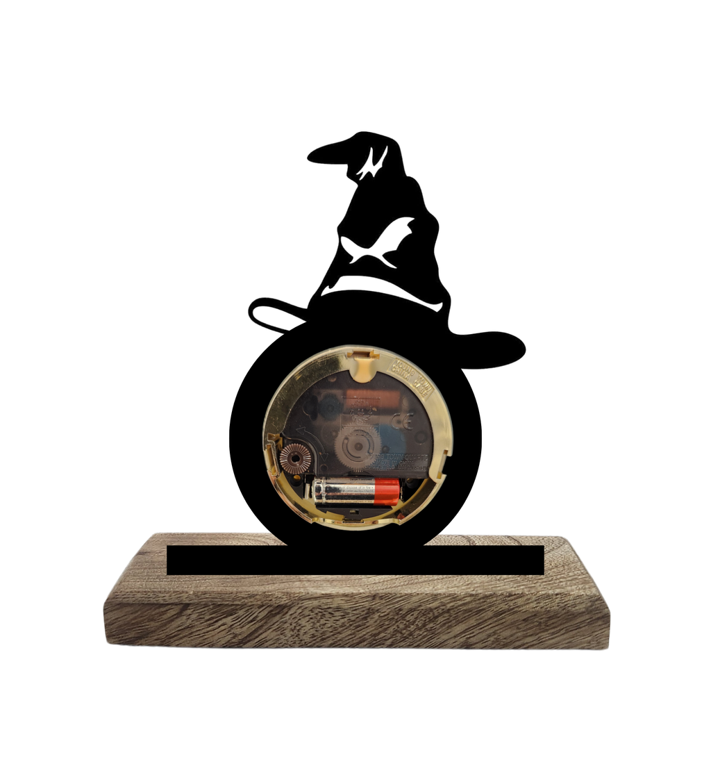 Sorting Hat Harry Potter Black Table Clock