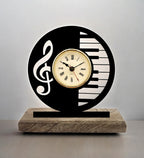 Musical Piano Black Table Clock