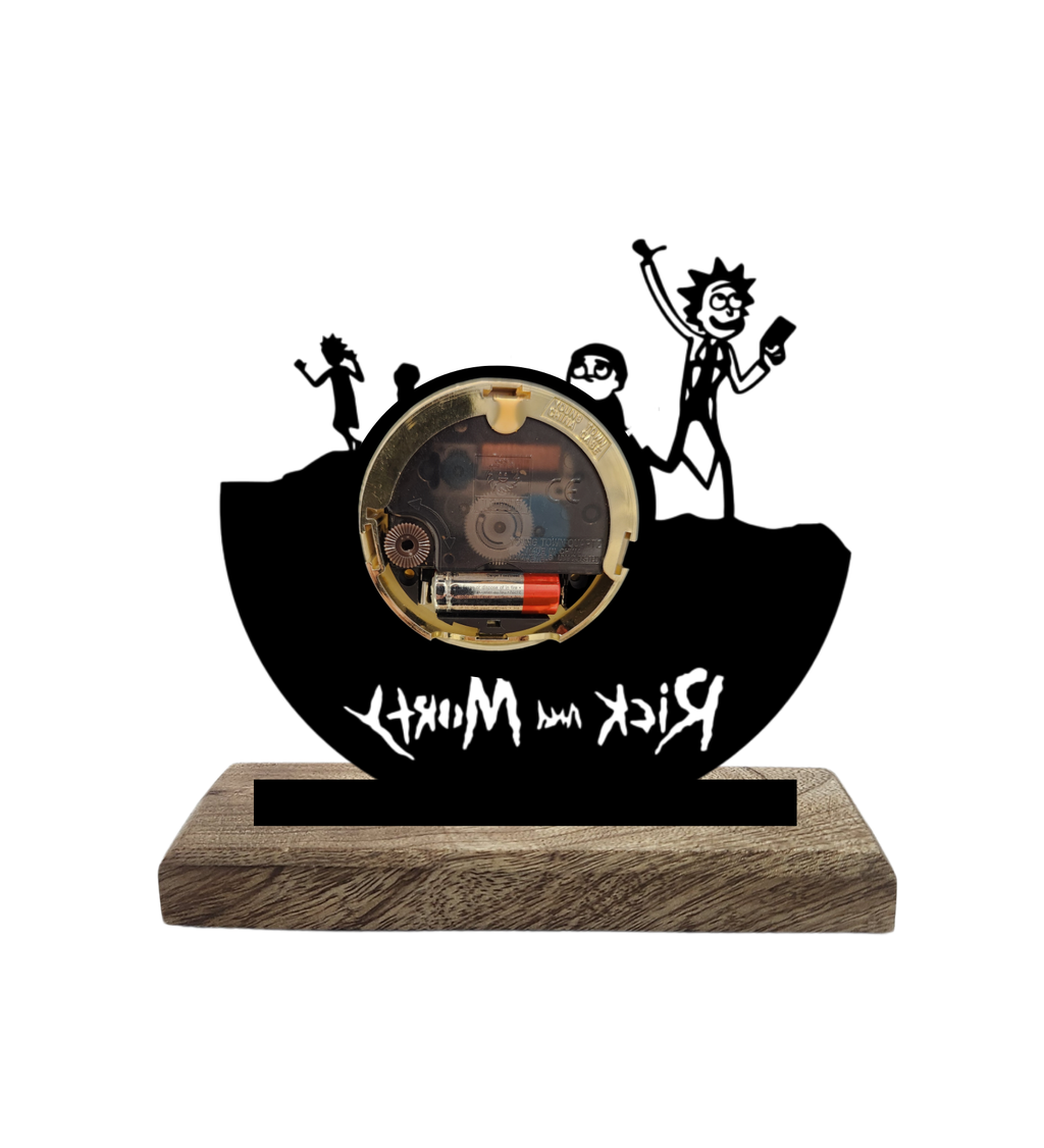 Rick and Morty Black Table Clock