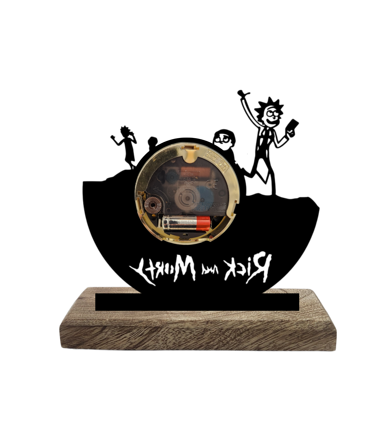 Rick and Morty Black Table Clock