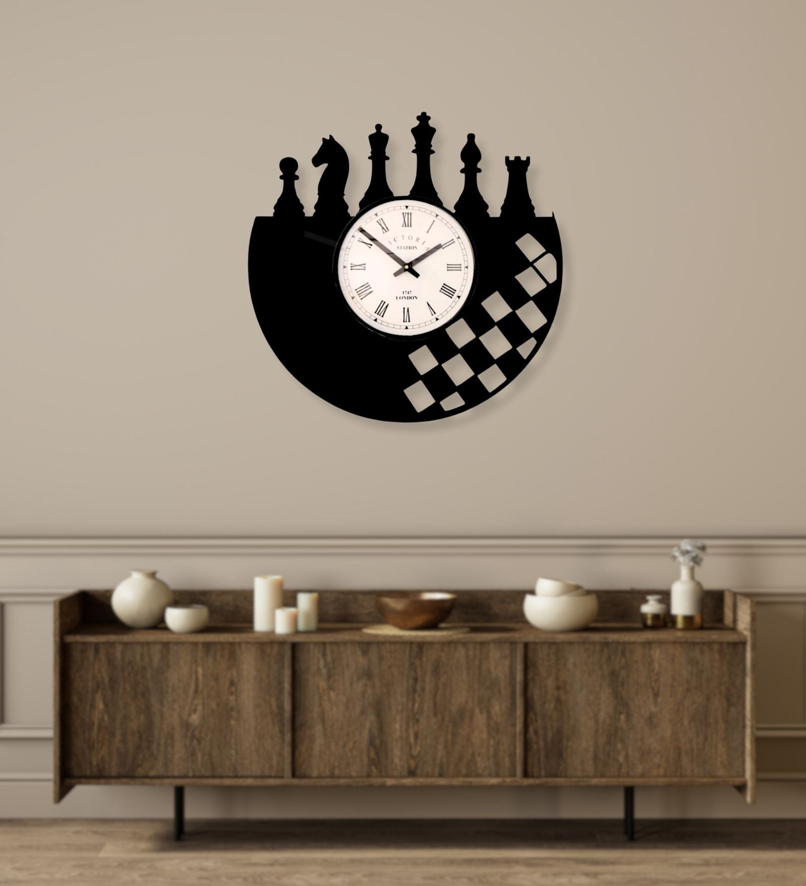 Chess Pieces Wall Clock