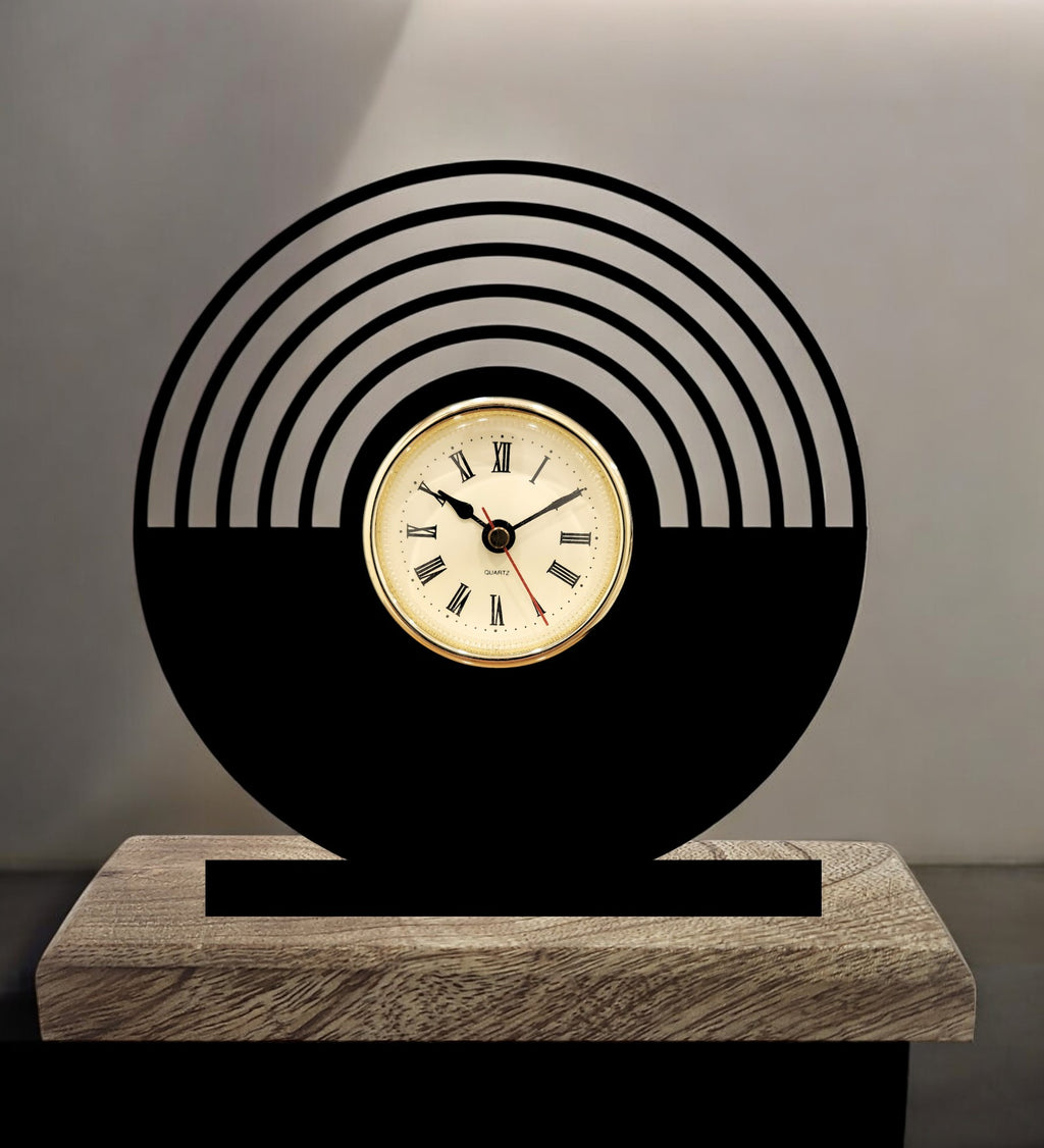 Bauhaus Spiral Black Table Clock
