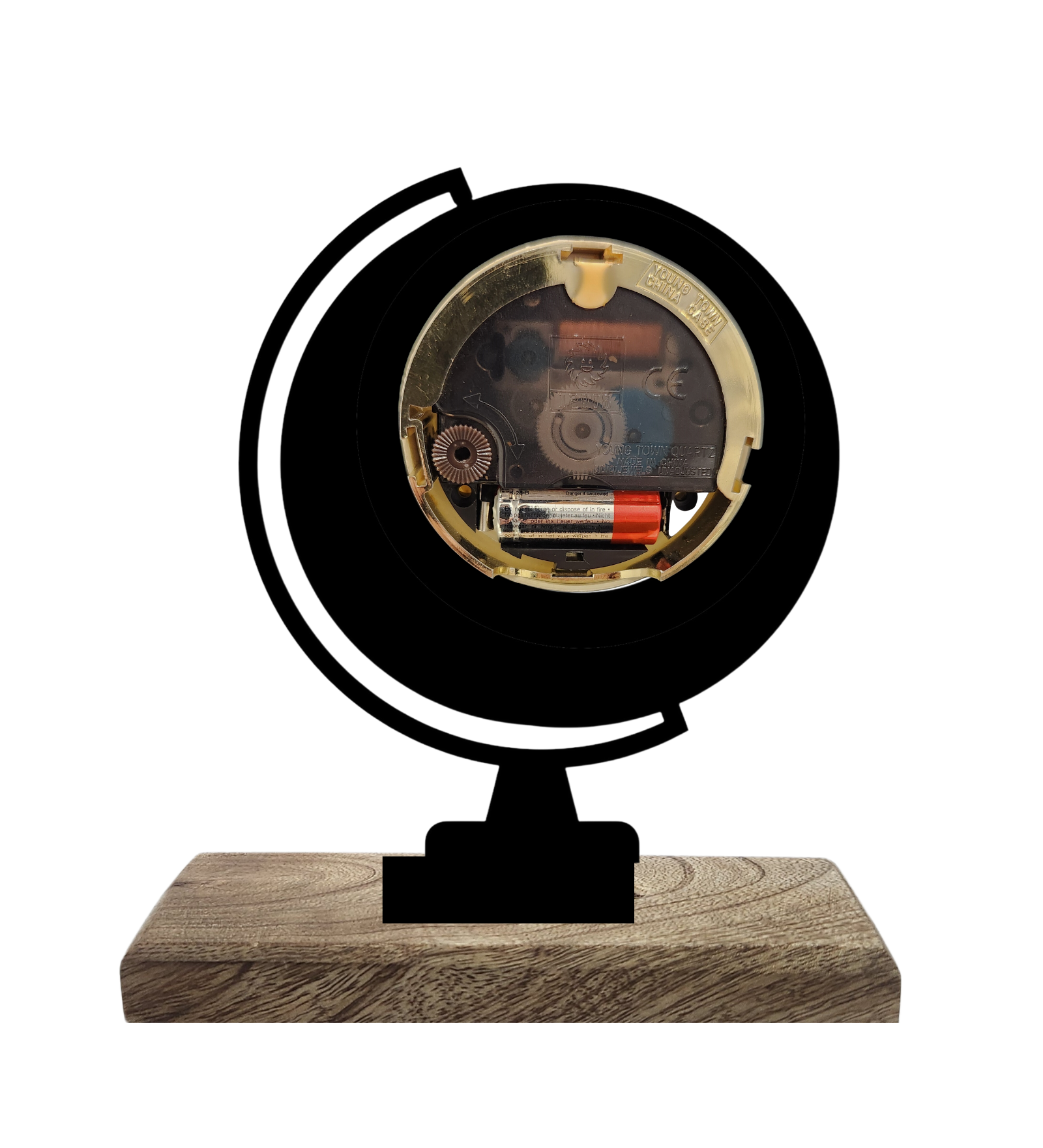 Globe Traveller Black Table Clock