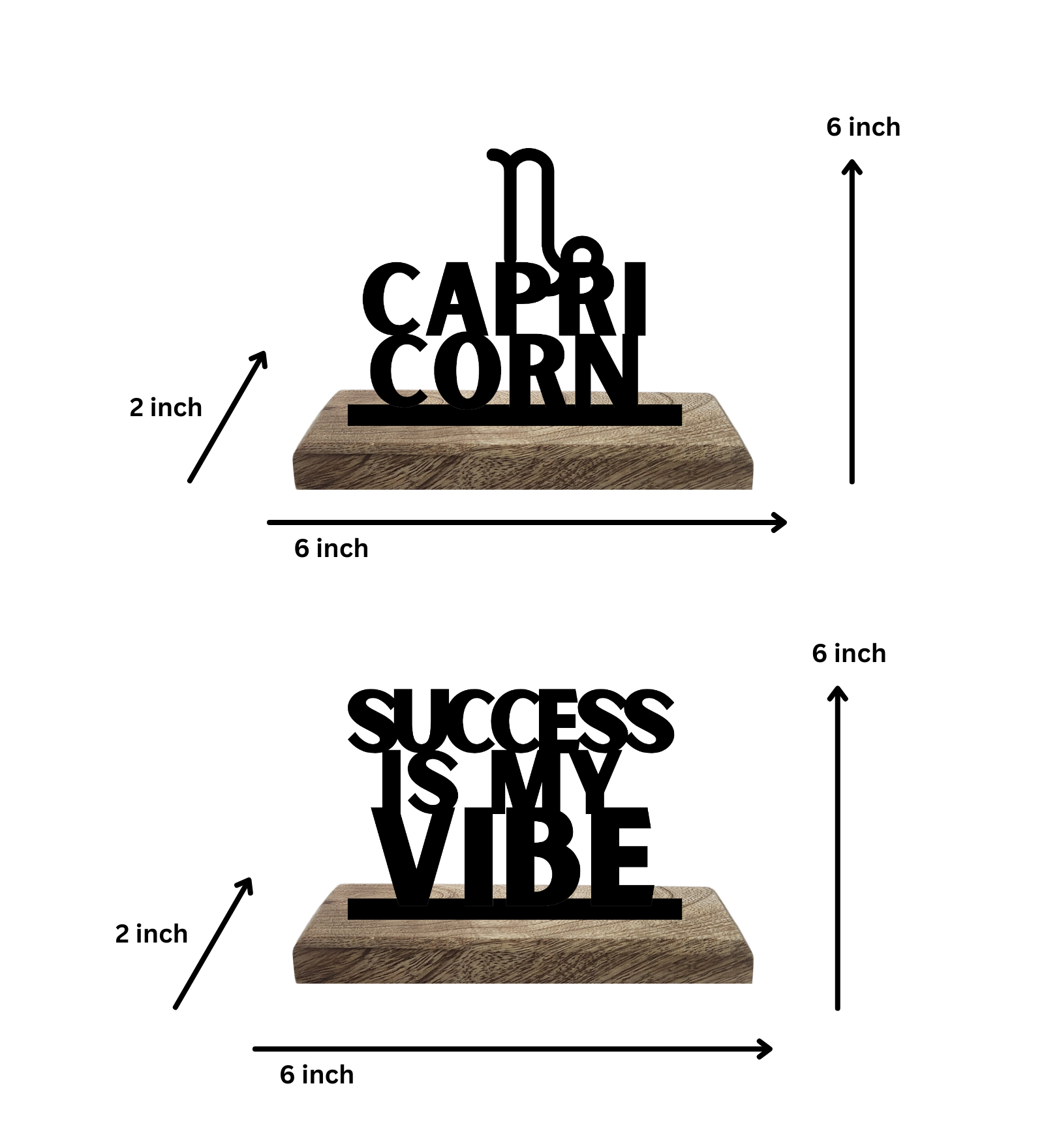 Capricorn Sun Sign Set of 2 Table Décor