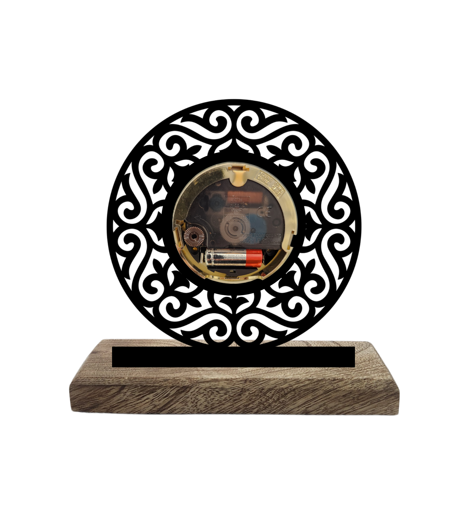 Round Aesthetic Black Table Clock