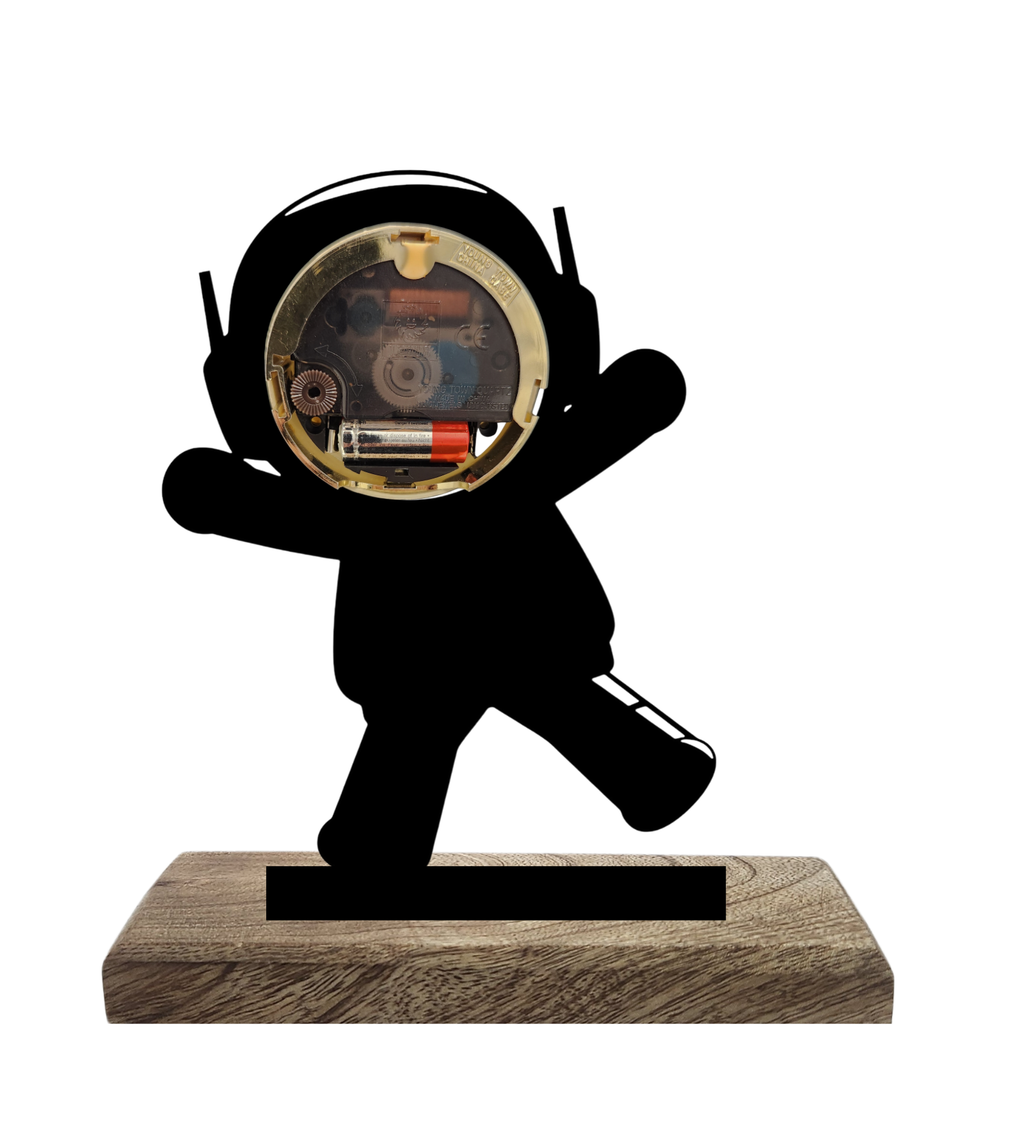 Astronaut Black Table Clock