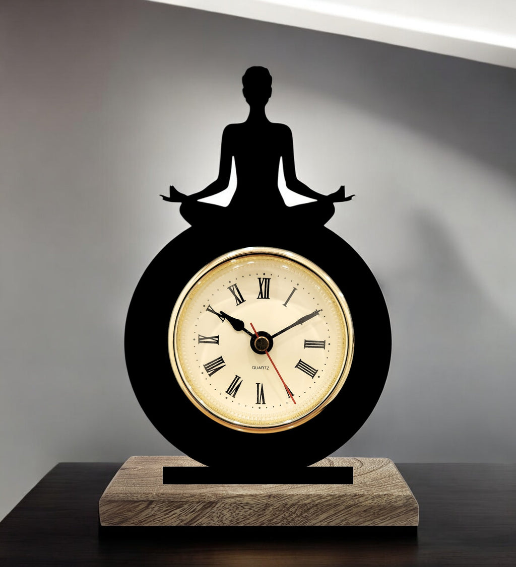 Meditation Black Table Clock