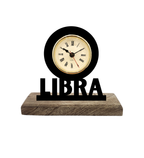 Libra Sun Sign Black Table Clock