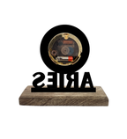 Aries Sun Sign Black Table Clock