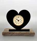 Heart Black Table Clock
