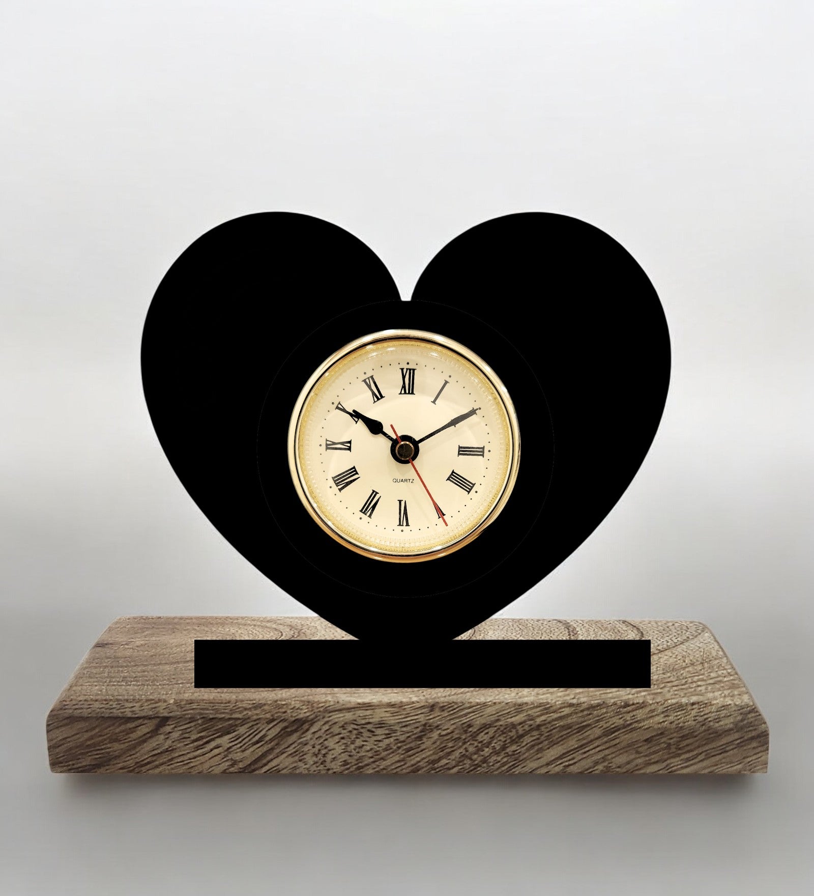 Heart Black Table Clock