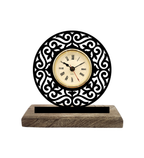 Round Aesthetic Black Table Clock
