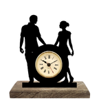 Engaged Couple Black Table Clock
