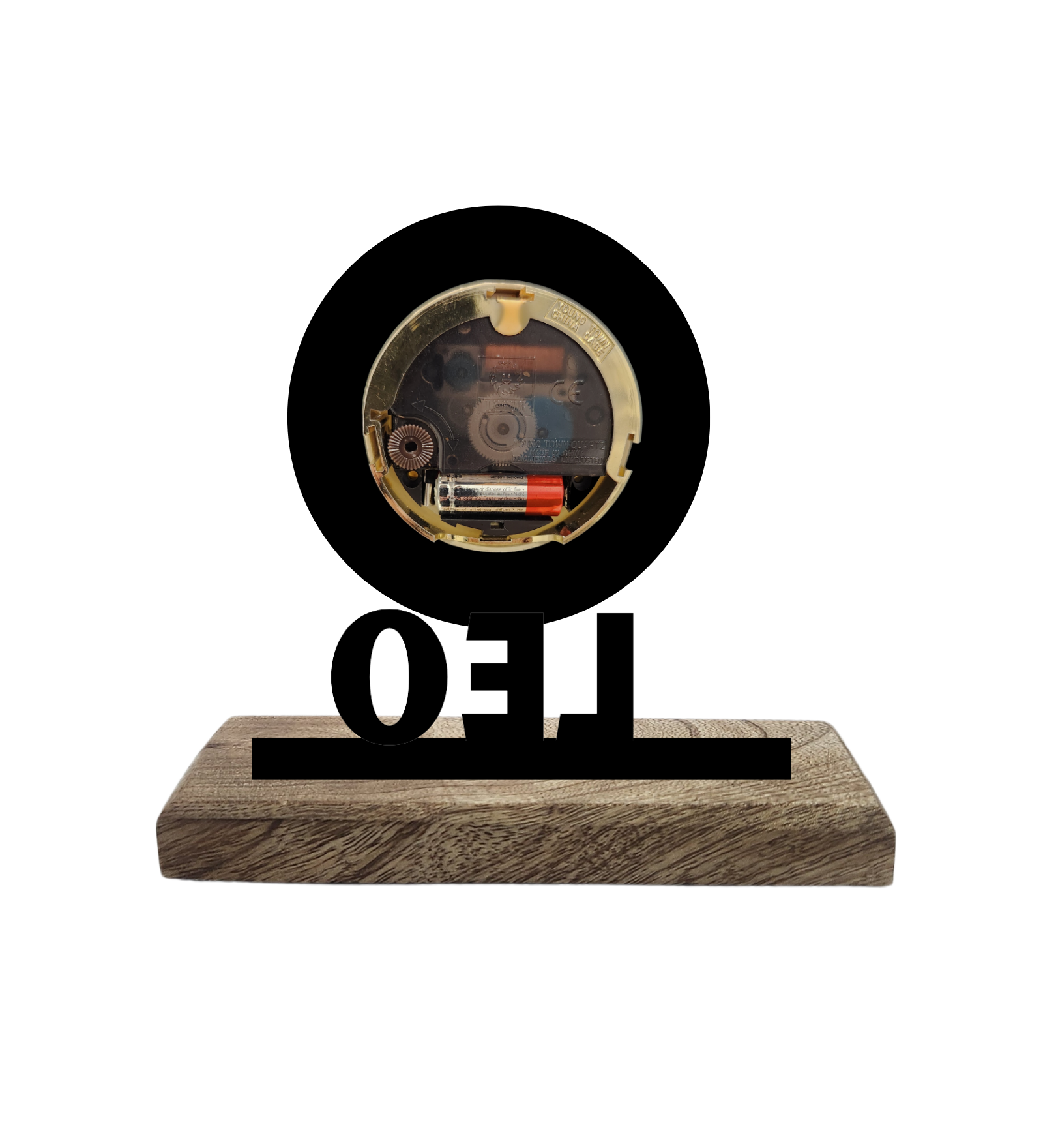 Leo Sun Sign Black Table Clock