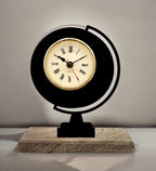 Globe Traveller Black Table Clock