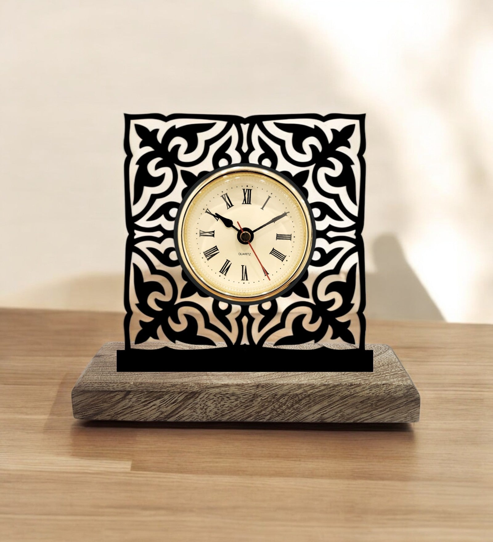 Square Aesthetic Black Table Clock