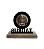 Taurus Sun Sign Black Table Clock