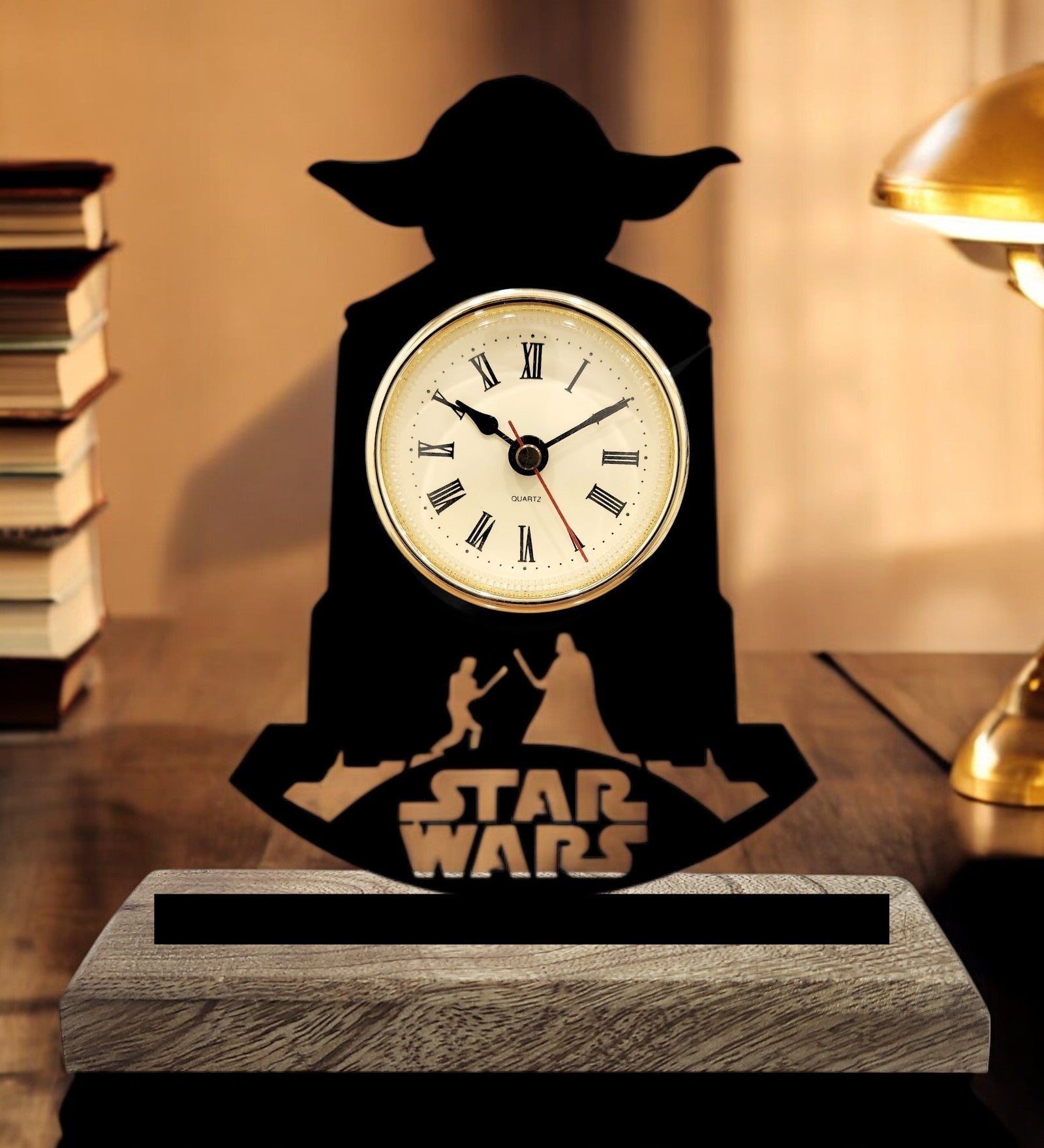 Yoda Star Wars Black Table Clock