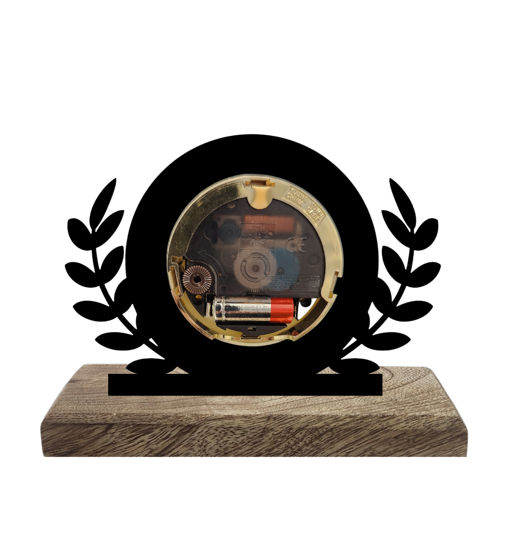 Greek Black Table Clock