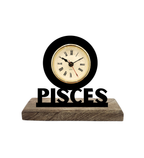 Pisces Sun Sign Black Table Clock