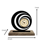 Spiral Vortex Black Table Clock