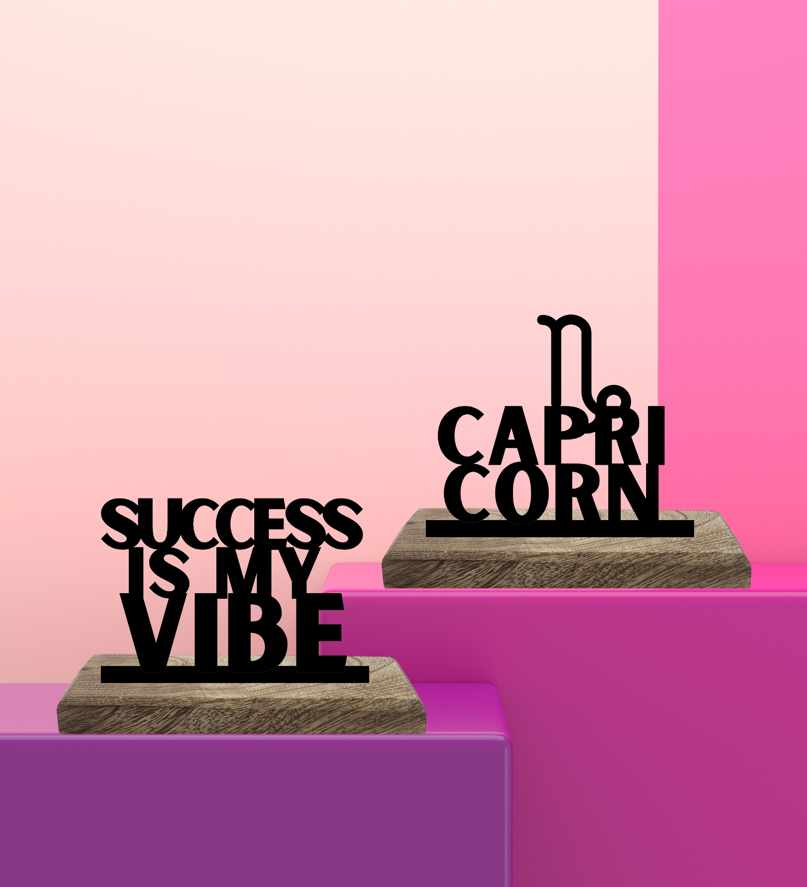 Capricorn Sun Sign Set of 2 Table Décor