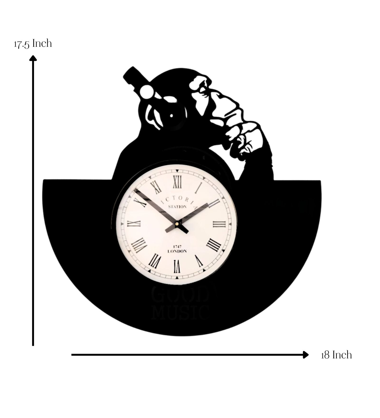 Chimp with Headphones Wall Clock