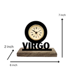 Virgo Sun Sign Black Table Clock