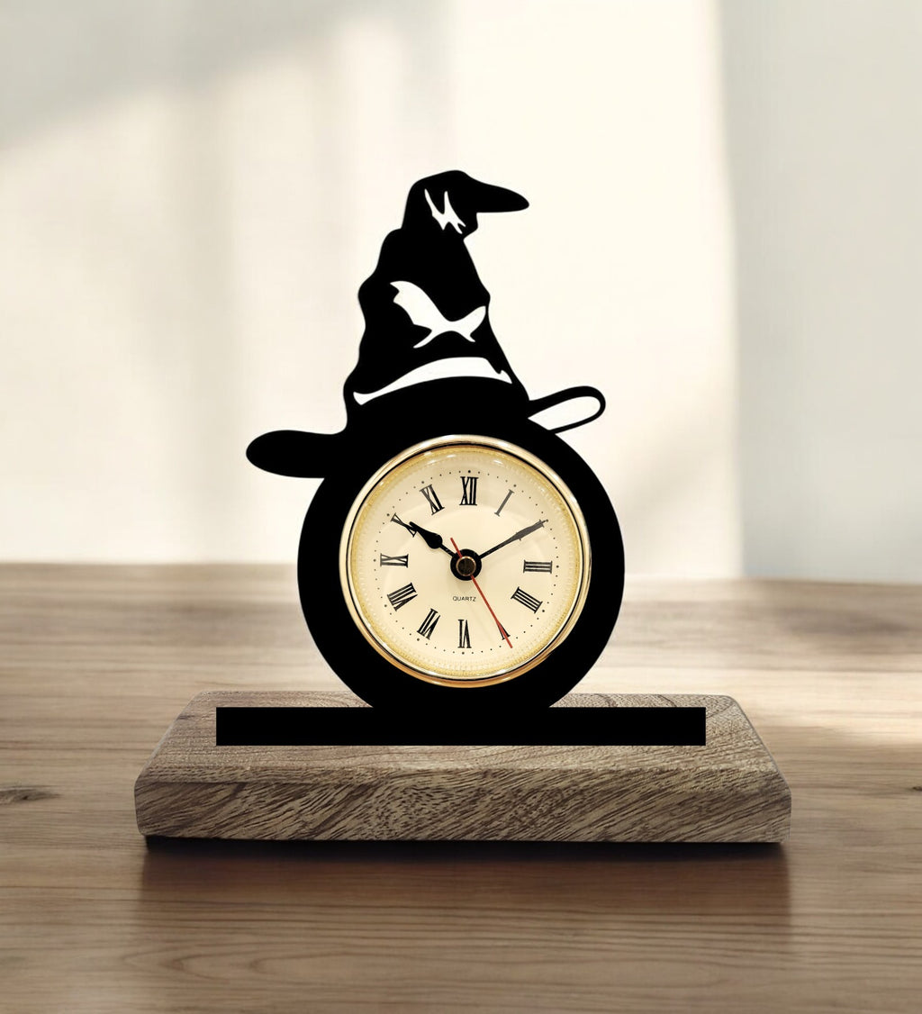 Sorting Hat Harry Potter Black Table Clock
