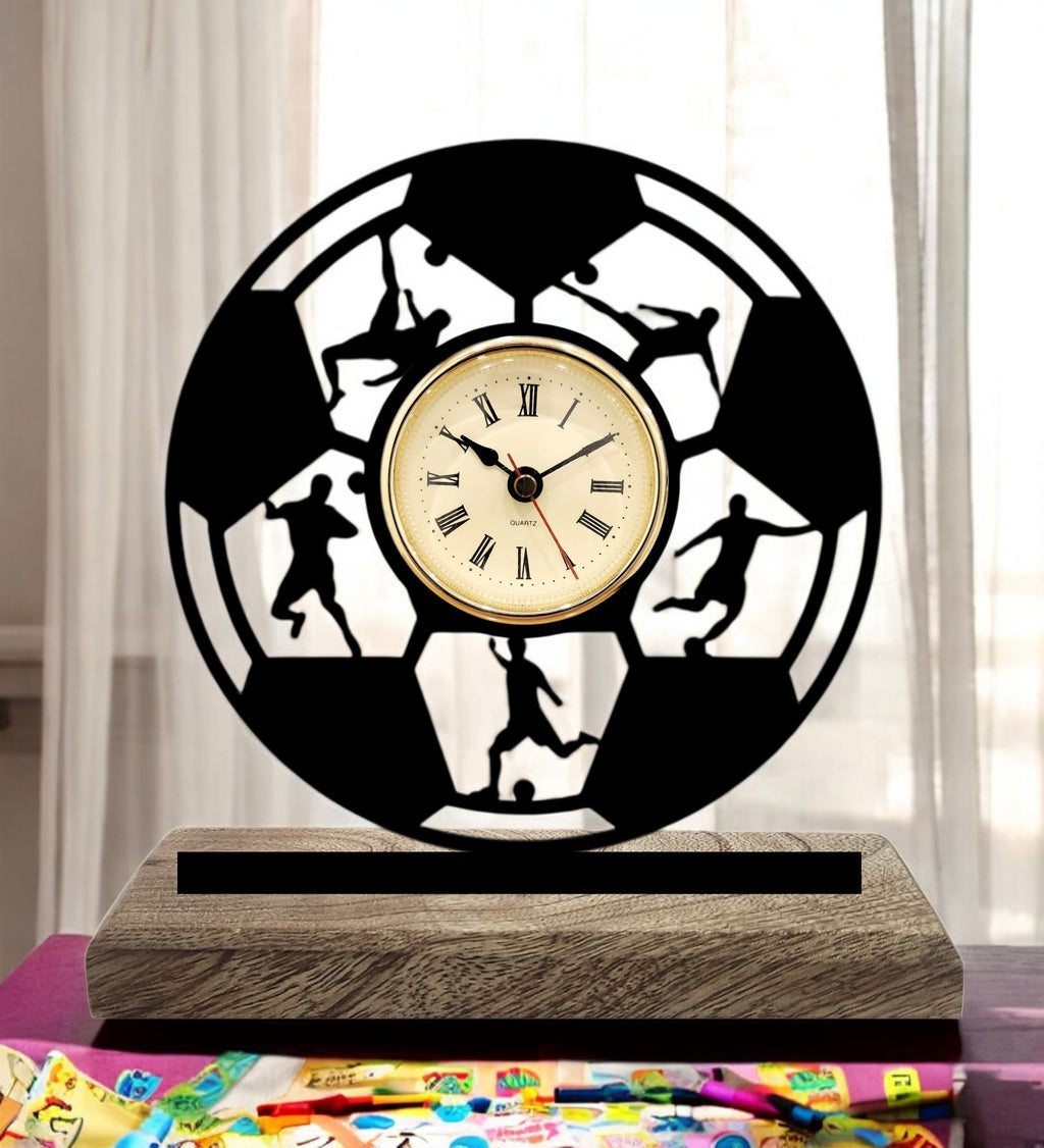 Football Black Table Clock