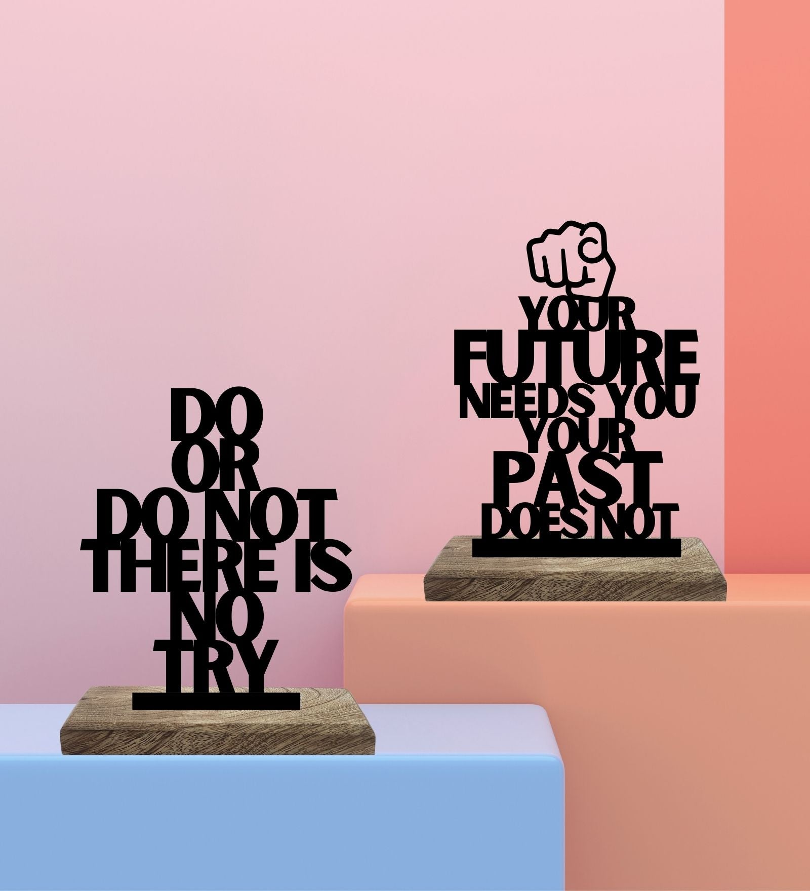 No Try, Only Do Set of 2 Table Décor