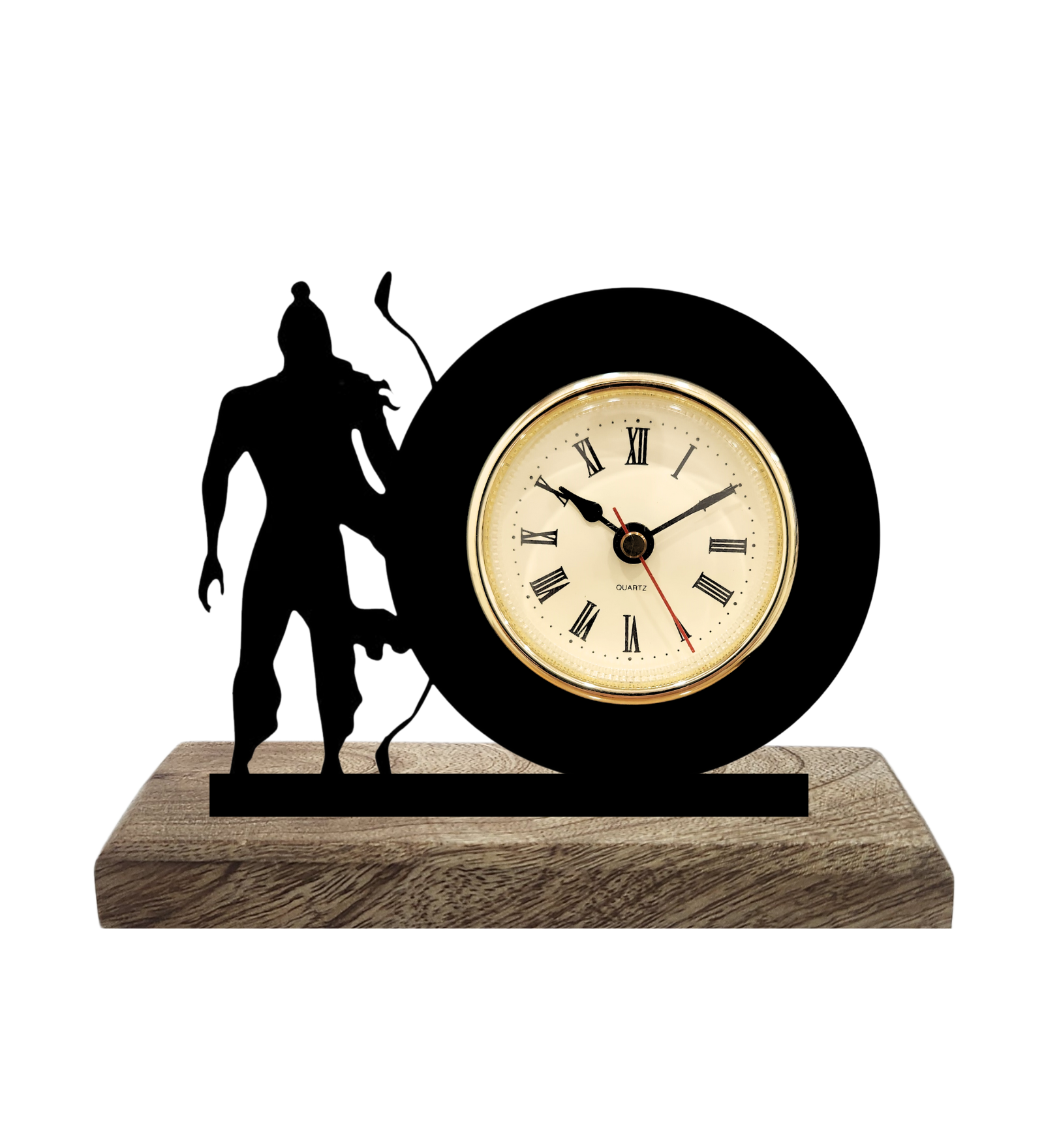 Shri Ram Black Table Clock