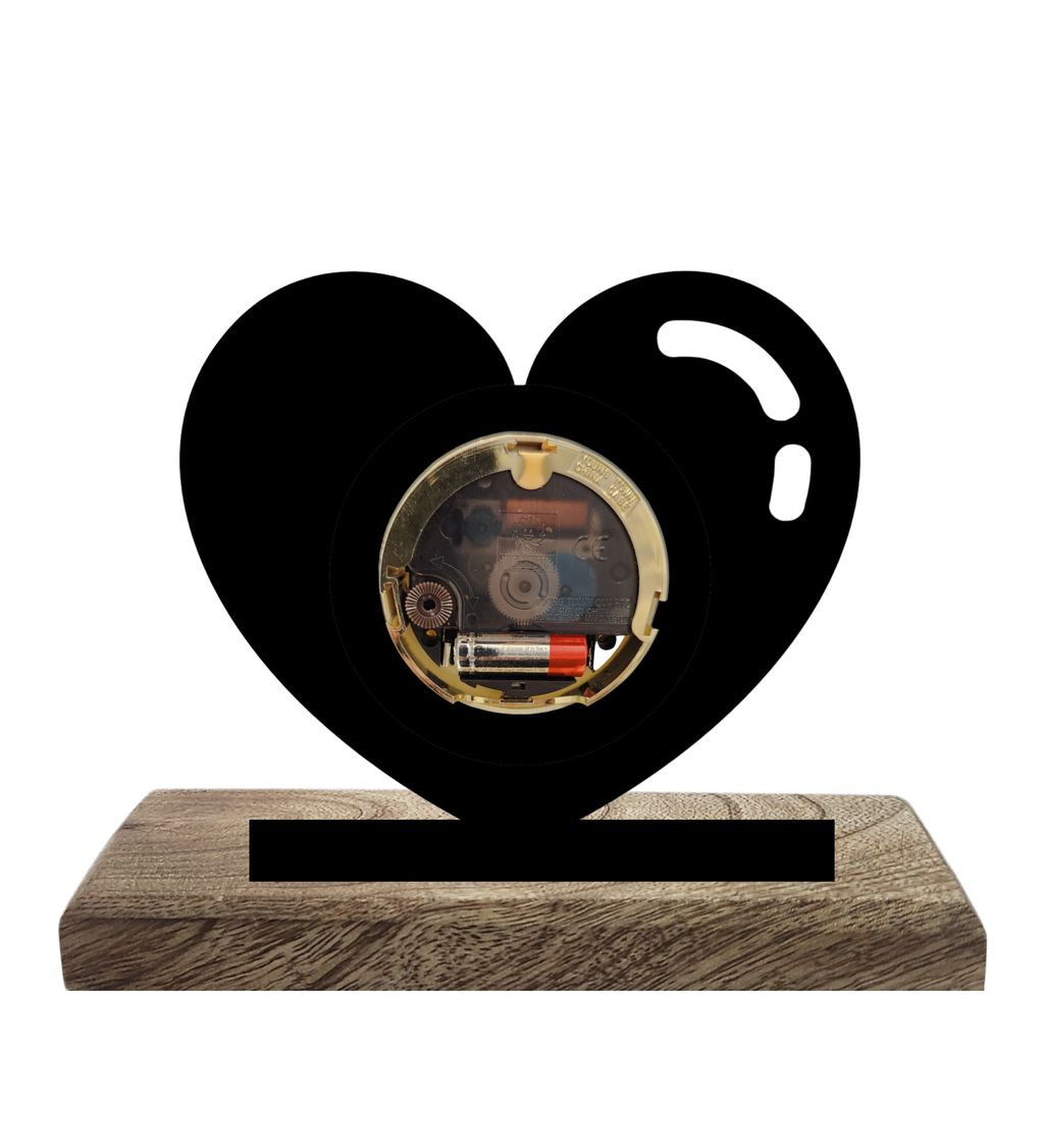Heart Black Table Clock
