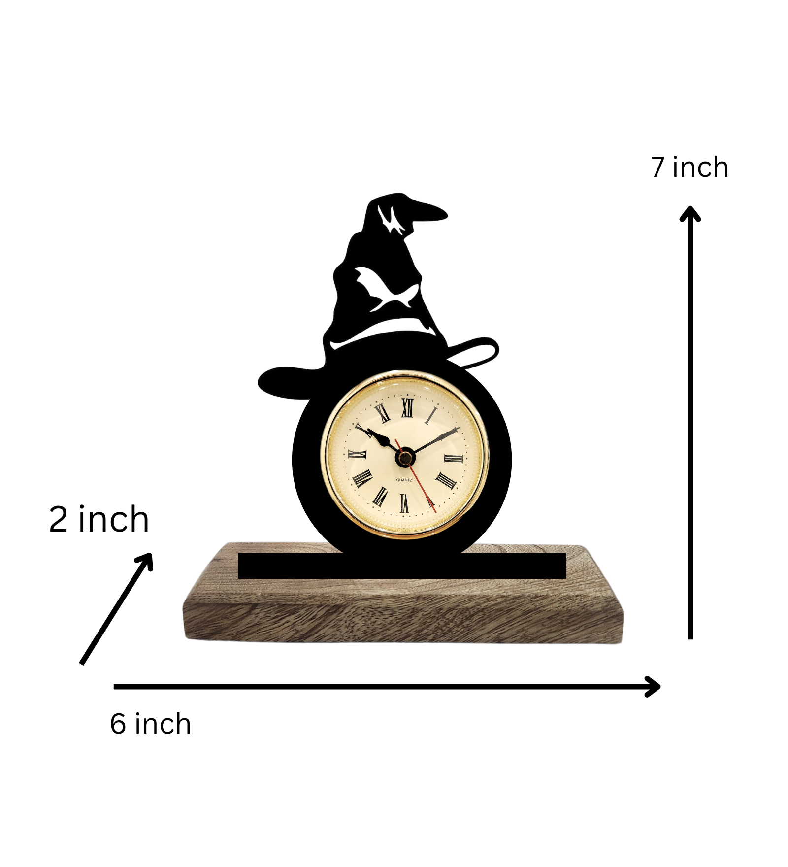 Sorting Hat Harry Potter Black Table Clock