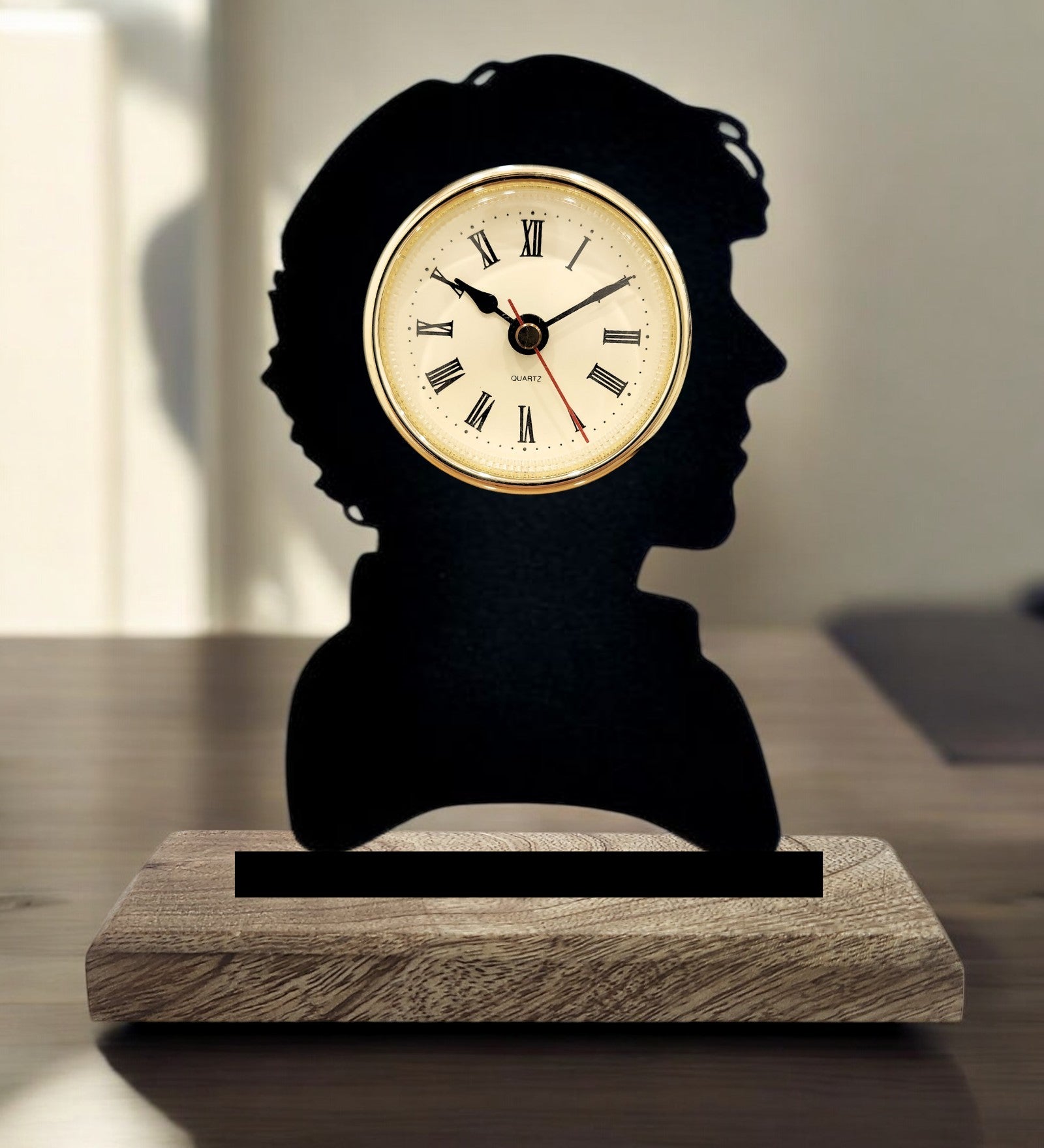 Sherlock Black Table Clock