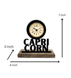 Capricorn Sun Sign Black Table Clock