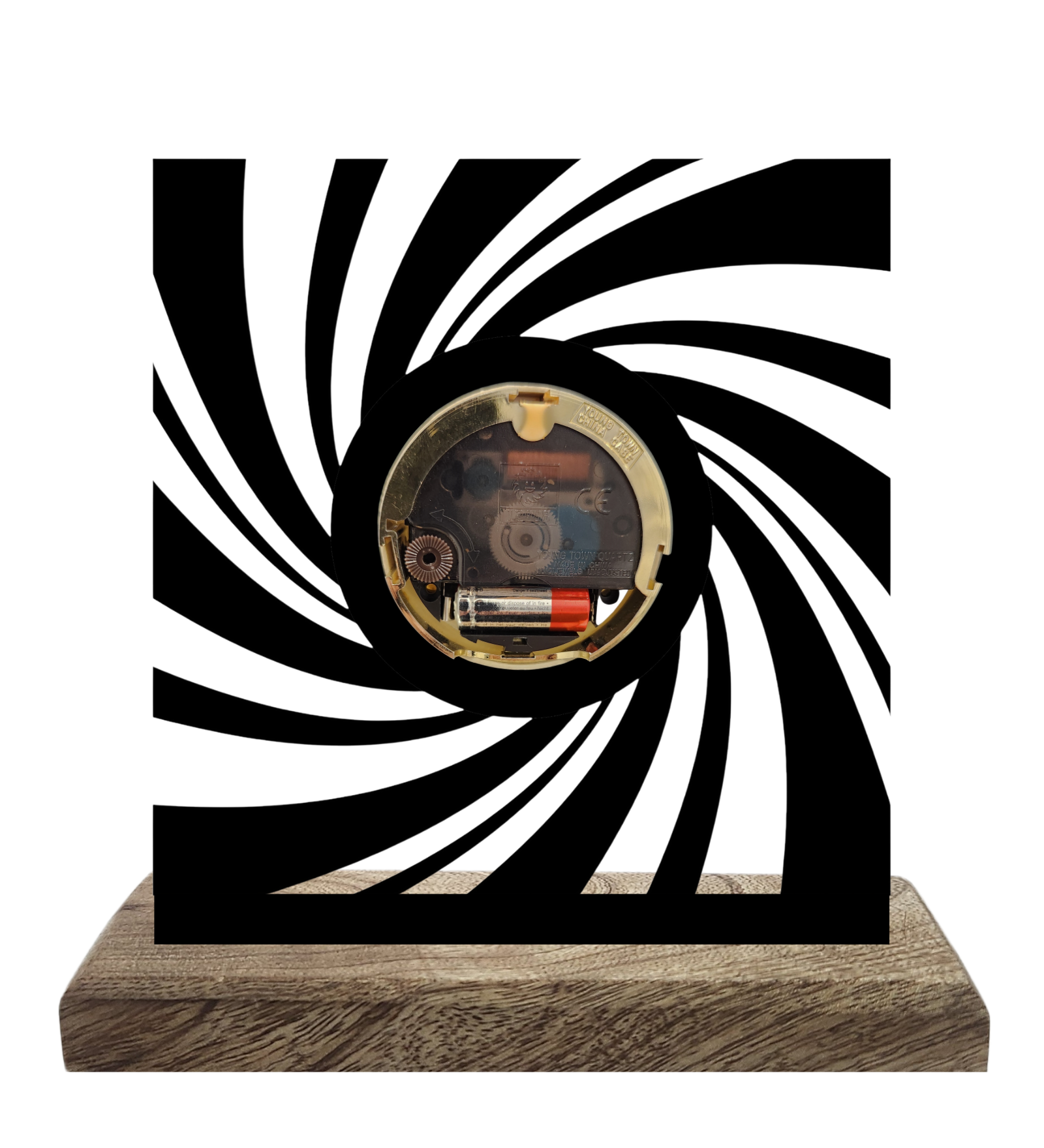 Illusionary Black Table Clock