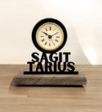 Sagittarius Sun Sign Black Table Clock
