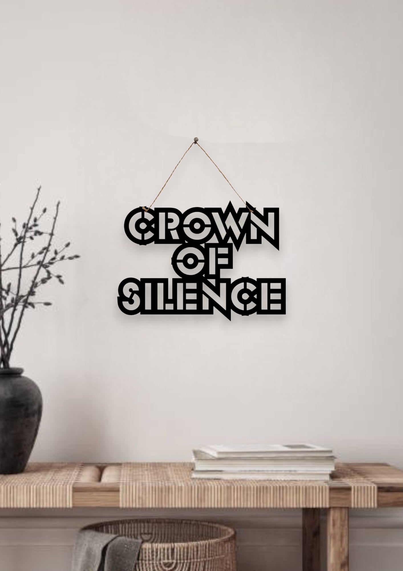 Crown of Silence Metal Hanging